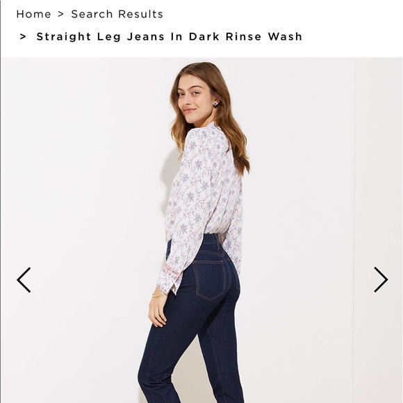 AnnTaylor Straight Leg jeans, dark rinse wash 27T. - Picture 2 of 5